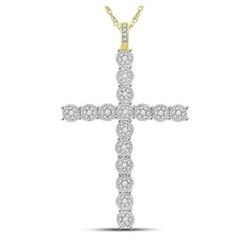 10kt Yellow Gold Men's Diamond Cross Charm Pendant - 3/4 Cttw Top view from the 10Kt Yellow Gold Mens Round Diamond Cross Charm Pendant 3 4 Cttwpin223508 collection by Splendid Jewellery
