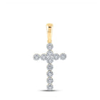 10kt Yellow Gold Men's Diamond Cross Pendant - 3/4 Cttw Top view from the 10Kt Yellow Gold Mens Round Diamond Cross Charm Pendant 3 4 Cttwpin210356 collection by Splendid Jewellery