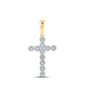 10kt Yellow Gold Men's Diamond Cross Pendant - 3/4 Cttw Top view from the 10Kt Yellow Gold Mens Round Diamond Cross Charm Pendant 3 4 Cttwpin210356 collection by Splendid Jewellery