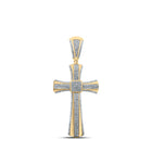 10kt Yellow Gold Men's Round Diamond Cross Charm Pendant - 3/4 Cttw | Splendid Jewellery Top view from the 10Kt Yellow Gold Mens Round Diamond Cross Charm Pendant 3 4 Cttwpin215204 collection by Splendid Jewellery