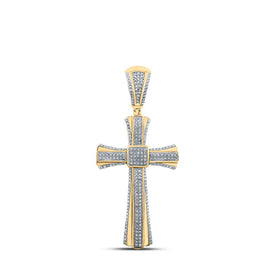 10kt Yellow Gold Men's Round Diamond Cross Charm Pendant - 3/4 Cttw | Splendid Jewellery Top view from the 10Kt Yellow Gold Mens Round Diamond Cross Charm Pendant 3 4 Cttwpin215204 collection by Splendid Jewellery