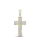 10kt Yellow Gold Men's Round Diamond Cross Charm Pendant - 3/8 Cttw - Splendid Jewellery Top view from the 10Kt Yellow Gold Mens Round Diamond Cross Charm Pendant 3 8 Cttwpin215200 collection by Splendid Jewellery