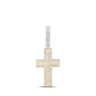 10kt Yellow Gold Men's Round Diamond Cross Charm Pendant - 3/8 Cttw | Splendid Jewellery Top view from the 10Kt Yellow Gold Mens Round Diamond Cross Charm Pendant 3 8 Cttwpin219323 collection by Splendid Jewellery