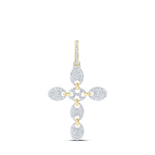 Load image into Gallery viewer, 10kt Yellow Gold Men&#39;s Diamond Cross Charm Pendant - 5/8 Cttw Top view from the 10Kt Yellow Gold Mens Round Diamond Cross Charm Pendant 5 8 Cttwpin216813 collection by Splendid Jewellery