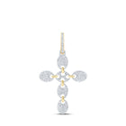 10kt Yellow Gold Men's Diamond Cross Charm Pendant - 5/8 Cttw Top view from the 10Kt Yellow Gold Mens Round Diamond Cross Charm Pendant 5 8 Cttwpin216813 collection by Splendid Jewellery