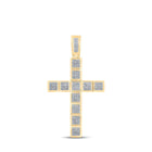 10kt Yellow Gold Men's Round Diamond Cross Charm Pendant 5/8 Cttw - A Dazzling Symbol of Faith and Style Top view from the 10Kt Yellow Gold Mens Round Diamond Cross Charm Pendant 5 8 Cttwpin212345 collection by Splendid Jewellery
