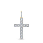 10kt Yellow Gold Men's Diamond Cross Charm Pendant - 5/8 Ct.t.w. Top view from the 10Kt Yellow Gold Mens Round Diamond Cross Charm Pendant 5 8 Cttwpin289383 collection by Splendid Jewellery