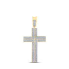 10kt Yellow Gold Men's Round Diamond Cross Charm Pendant - A Dazzling Statement of Faith and Style Top view from the 10Kt Yellow Gold Mens Round Diamond Cross Charm Pendant 5 8 Cttwpin212342 collection by Splendid Jewellery