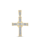10kt Yellow Gold Men's Round Diamond Cross Charm Pendant - 7/8 Cttw - Splendid Jewellery Top view from the 10Kt Yellow Gold Mens Round Diamond Cross Charm Pendant 7 8 Cttwpin89553 collection by Splendid Jewellery