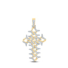 10kt Yellow Gold Men's Round Diamond Cuban Link Cross Charm Pendant - 1-1/2 Cttw | Splendid Jewellery Top view from the 10Kt Yellow Gold Mens Round Diamond Cuban Link Cross Charm Pendant 1 1 2 Cttwpin289455 collection by Splendid Jewellery