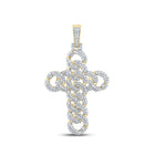 10kt Yellow Gold Men's Round Diamond Cuban Link Cross Charm Pendant - 1-7/8 Cttw | Splendid Jewellery Top view from the 10Kt Yellow Gold Mens Round Diamond Cuban Link Cross Charm Pendant 1 7 8 Cttwpin289479 collection by Splendid Jewellery