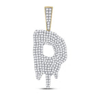 10kt Yellow Gold Men's Round Diamond D Drip Letter Charm Pendant - 2-1/4 Cttw Top view from the 10Kt Yellow Gold Mens Round Diamond D Drip Letter Charm Pendant 2 1 4 Cttwpin280080 collection by Splendid Jewellery