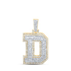10kt Yellow Gold Men's Round Diamond D Initial Letter Charm Pendant 1-1/3 Cttw Top view from the 10Kt Yellow Gold Mens Round Diamond D Initial Letter Charm Pendant 1 1 3 Cttwpin232896 collection by Splendid Jewellery