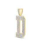 10kt Yellow Gold Men's Round Diamond D Initial Letter Charm Pendant - 2-3/8 Cttw Side view from the 10Kt Yellow Gold Mens Round Diamond D Initial Letter Charm Pendant 2 3 8 Cttwpin212330 collection by Splendid Jewellery