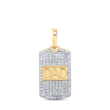 Load image into Gallery viewer, 10kt Yellow Gold Round Diamond Dad Charm Pendant - 1/3 Cttw Top view from the 10Kt Yellow Gold Mens Round Diamond Dad Charm Pendant 1 3 Cttwpin237713 collection by Splendid Jewellery