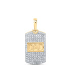 10kt Yellow Gold Round Diamond Dad Charm Pendant - 1/3 Cttw Top view from the 10Kt Yellow Gold Mens Round Diamond Dad Charm Pendant 1 3 Cttwpin237713 collection by Splendid Jewellery