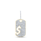 10kt Yellow Gold Men's Round Diamond Dogtag Dollar Sign Charm Pendant - 1-1/3 Cttw | Splendid Jewellery product  Top View from Splendid Jewellery