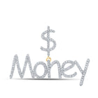 10kt Yellow Gold Men's Round Diamond Dollar Money Charm Pendant 1/2 Cttw | Splendid Jewellery product  Top View from Splendid Jewellery
