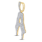 10kt Yellow Gold Men's Round Diamond Drip A Letter Charm Pendant - Exquisite Brilliance product Side View from Splendid Jewellery