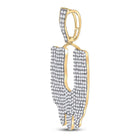 10kt Yellow Gold Men's Round Diamond Drip U Letter Charm Pendant - 3 Cttw | Splendid Jewellery product Side View from Splendid Jewellery