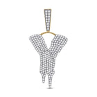 10kt Yellow Gold Men's Round Diamond Dripping Y Letter Charm Pendant - 2-1/3 Cttw product  Top View from Splendid Jewellery