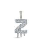 10kt Yellow Gold Men's Round Diamond Dripping Z Letter Charm Pendant - A Captivating Statement Piece by Splendid Jewellery product  Top View from Splendid Jewellery