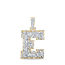 Load image into Gallery viewer, 10kt Yellow Gold Men&#39;s Diamond Initial Letter Charm Pendant - 1 Cttw product  Top View from Splendid Jewellery