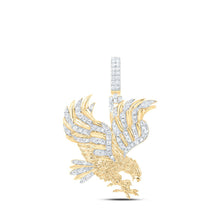 Load image into Gallery viewer, 10kt Yellow Gold Men's Round Diamond Eagle Charm Pendant - 7/8 Cttw | Splendid Jewellery product  Top View from Splendid Jewellery