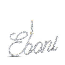 10kt Yellow Gold Men's Diamond Eboni Charm Pendant - A Dazzling Statement Piece! product  Top View from Splendid Jewellery