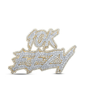 10kt Yellow Gold Men's Round Diamond EEZY Charm Pendant - 6 Cttw | Splendid Jewellery product  Top View from Splendid Jewellery