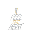 10kt Yellow Gold Men's Round Diamond Feel The Heat Charm Pendant 1/2 Cttw | Dazzling Fire Pendant product  Top View from Splendid Jewellery