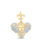 10kt Yellow Gold Men's Diamond Fleur-de-lis Face Charm Pendant - 1-1/3 Cttw product  Top View from Splendid Jewellery