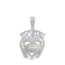Load image into Gallery viewer, 10kt Yellow Gold Men's Round Diamond Football Charm Pendant - 3-7/8 Cttw | Splendid Jewellery product  Top View from Splendid Jewellery