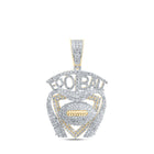 10kt Yellow Gold Men's Round Diamond Football Charm Pendant - 3-7/8 Cttw | Splendid Jewellery product  Top View from Splendid Jewellery