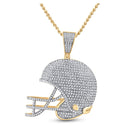 10kt Yellow Gold Men's Diamond Football Helmet Charm Pendant - 3/4 Ct.t.w. product  Top View from Splendid Jewellery