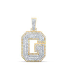 10kt Yellow Gold Men's Round Diamond G Initial Letter Charm Pendant 1 Cttw - Stylish and Sparkling Diamond Charm Pendant for Men product  Top View from Splendid Jewellery