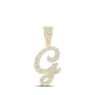 10kt Yellow Gold Men's Diamond G Initial Pendant - 7/8 Cttw | Splendid Jewellery product  Top View from Splendid Jewellery