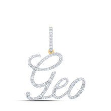 Load image into Gallery viewer, 10kt Yellow Gold Men&#39;s Diamond GEO Name Charm Pendant - 5/8 Cttw product  Top View from Splendid Jewellery