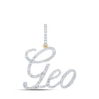 10kt Yellow Gold Men's Diamond GEO Name Charm Pendant - 5/8 Cttw product  Top View from Splendid Jewellery