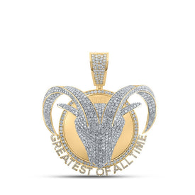 10kt Yellow Gold Men's Diamond GOAT Head Charm Pendant - 20-7/8 Cttw | Splendid Jewellery product  Top View from Splendid Jewellery