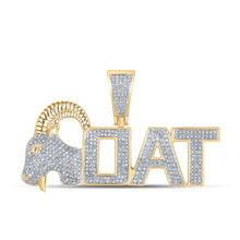 Load image into Gallery viewer, 10kt Yellow Gold Men's Round Diamond Goat Letter Charm Pendant - 1 Cttw | Splendid Jewellery product  Top View from Splendid Jewellery