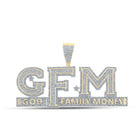 10kt Yellow Gold Men's Round Diamond God Family Money GFM Charm Pendant - 3 Cttw | Splendid Jewellery product  Top View from Splendid Jewellery