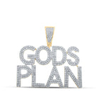 10kt Yellow Gold Men's Round Diamond "God's Plan" Charm Pendant - 1 Cttw product  Top View from Splendid Jewellery