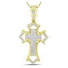 10kt Yellow Gold Men's Diamond Gothic Cross Charm Pendant - 1/2 Cttw | Splendid Jewellery product  Top View from Splendid Jewellery
