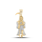 10kt Yellow Gold Men's Diamond Grim Reaper Charm Pendant - 3/4 Cttw | Splendid Jewellery product  Top View from Splendid Jewellery