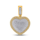 10kt Yellow Gold Men's Diamond Heart Charm Pendant - 1-1/4 Cttw | Splendid Jewellery product  Top View from Splendid Jewellery