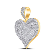 Load image into Gallery viewer, 10kt Yellow Gold Men&#39;s Heart Diamond Charm Pendant - 1 Cttw product  Top View from Splendid Jewellery