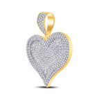 10kt Yellow Gold Men's Heart Diamond Charm Pendant - 1 Cttw product  Top View from Splendid Jewellery