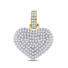Load image into Gallery viewer, 10kt Yellow Gold Men&#39;s Heart Diamond Charm Pendant - 1/2 Cttw - Splendid Jewellery product  Top View from Splendid Jewellery