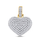 10kt Yellow Gold Men's Heart Diamond Charm Pendant - 1/2 Cttw - Splendid Jewellery product  Top View from Splendid Jewellery